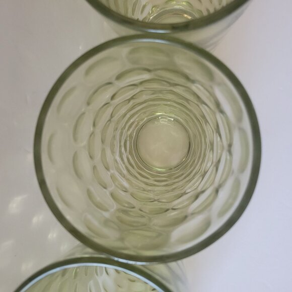 Vintage Mid Century Eldorado Green Juice Glasses 60’s-70’s Hazel Atlas Set Of 4 - Picture 4 of 7